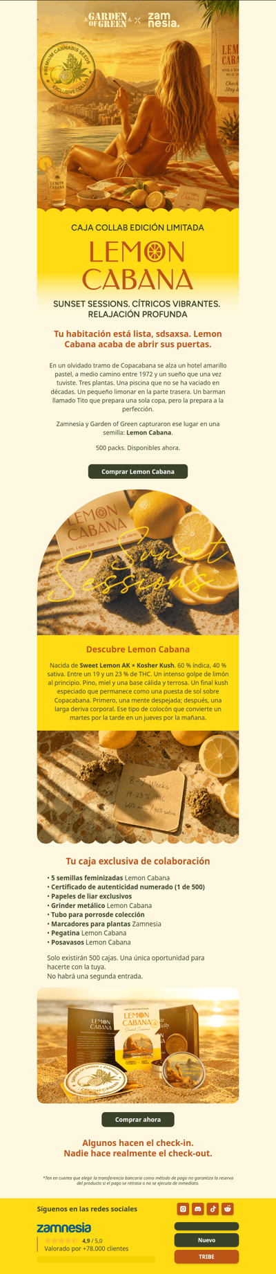 Cabana Limón ya está abierta 🍋