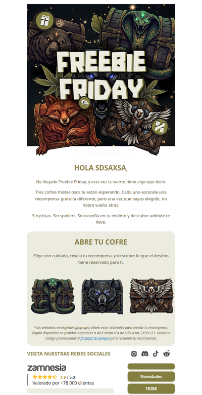 Solo tienes una oportunidad 🎁