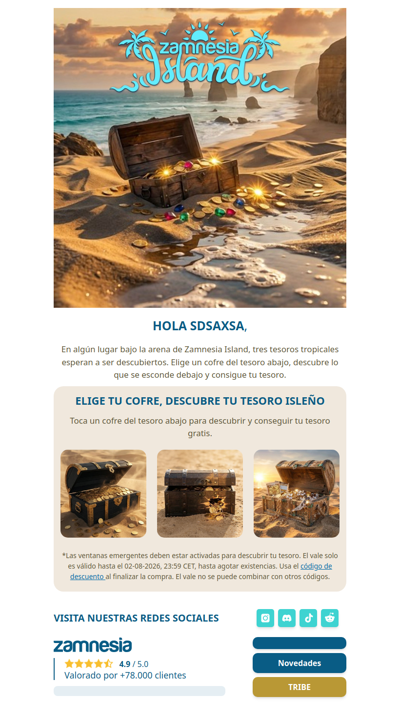 🏝️ Rasca para descubrir → desbloquea tu tesoro isleño