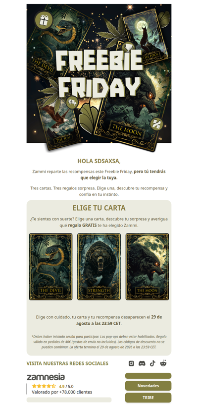 Elige una carta. Tu regalo gratis te espera ✨