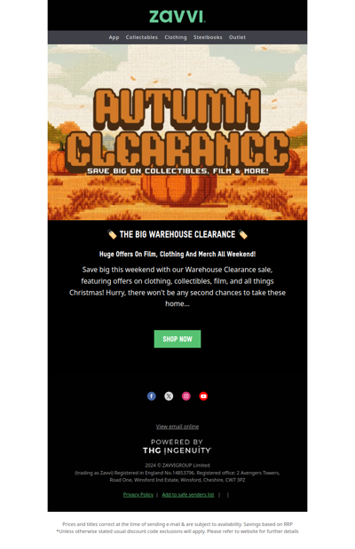 🍂 Zavvi's Autumn Clearance Sale Is Here! 🍂