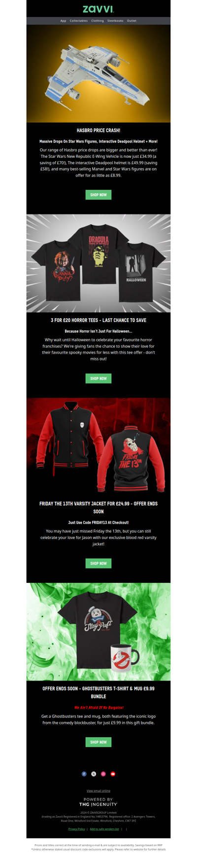 Hasbro Price Drops + Last Chance Horror Clothing Sale - Today's Biggest Offers!