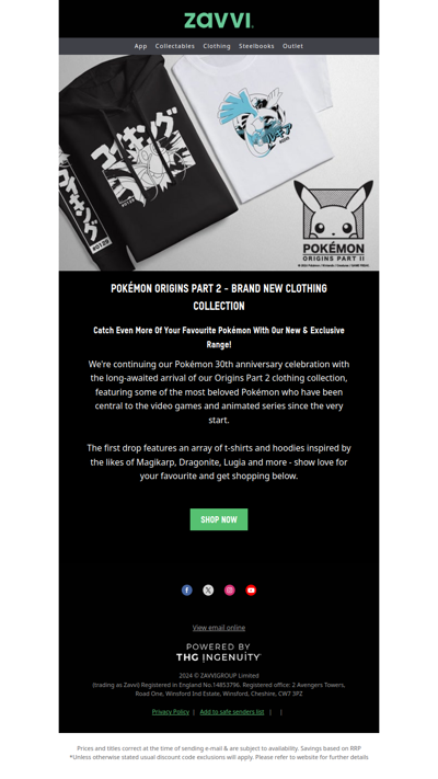 Pokémon Origins Part II - Zavvi's Latest Clothing Collection Has Landed!