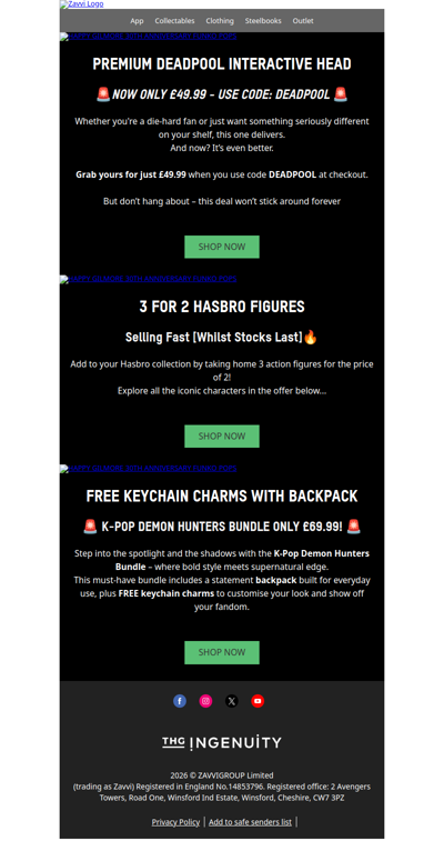 Hasbro Price Crash! Deadpool Head Only £49.99 Plus More