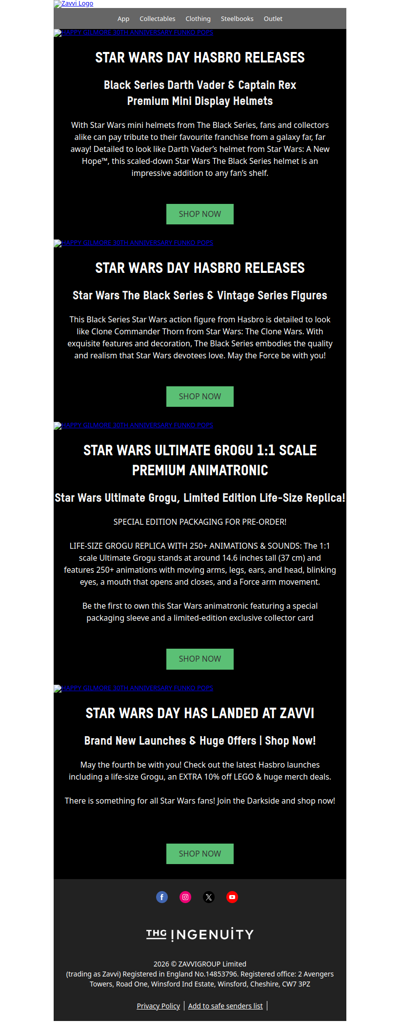 Brand New! Star Wars Day Release [Premium Display Helmets & More!]