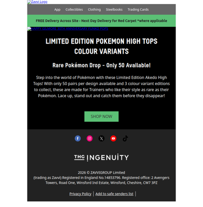 Rare Pokémon Drop! Limited Edition Pokémon High Tops - Colour Variants