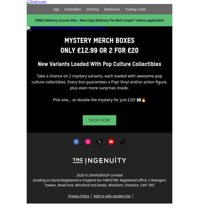 Mystery Merch Boxes only £12.99 Or 2 For £20