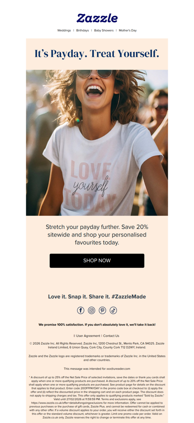 Hello Payday, Hello 20% Off 🙌