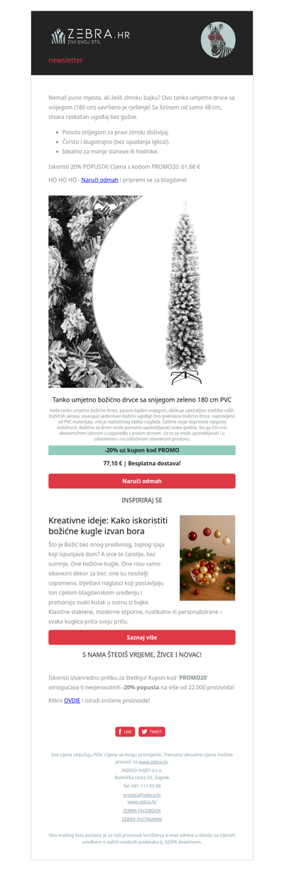 🌲Tanki bor sa snijegom 180 cm – samo 61,68 €!