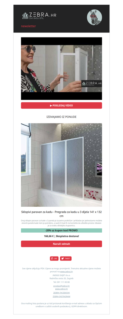 👉 Uživajte u privatnosti i eleganciji uz sklopivi paravan za kadu