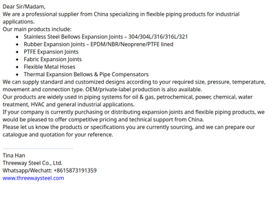 Expansion Joint Threeway Steel