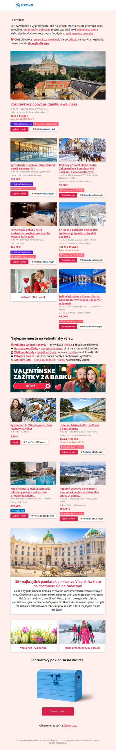 Romantické miesta, kde osláviť Valentína