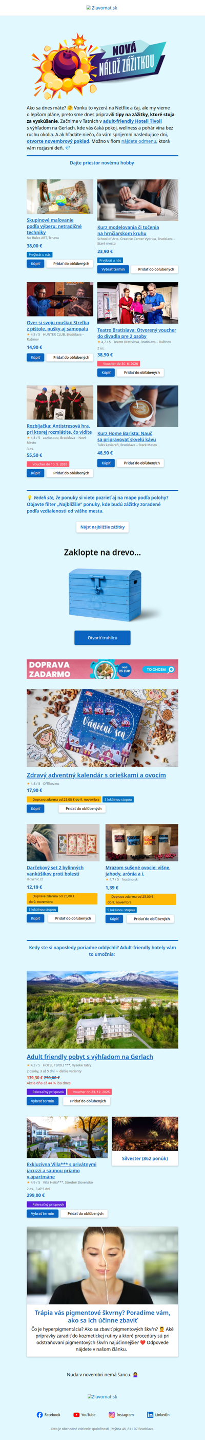 Aktivity na november, z ktorých vám poskočí ❤