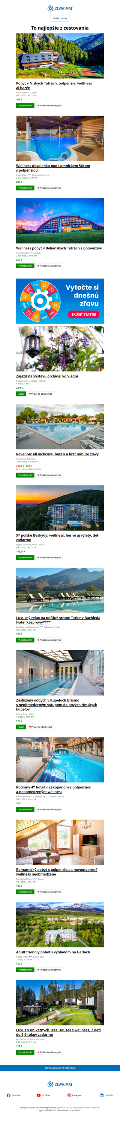 Čo tak vyraziť na výlet? Relax vo Wellness Hoteli Repiská*** v tichom horskom prostredí Jasnej