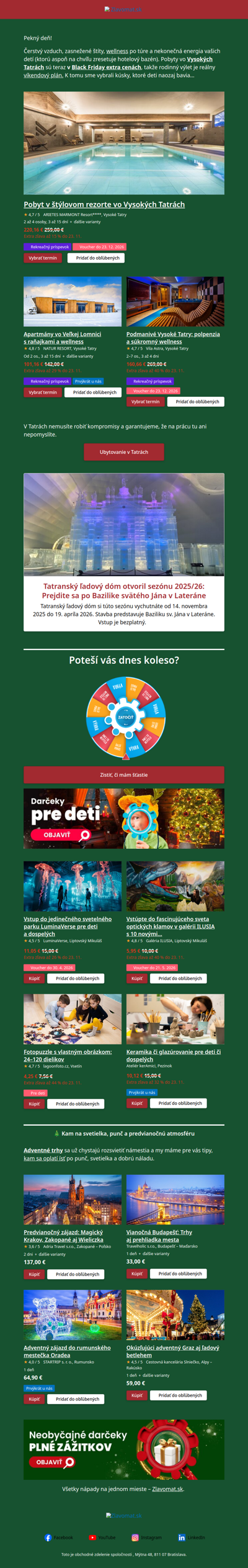 Tatry, darčeky pre deti a extra ceny? To znie ako plán