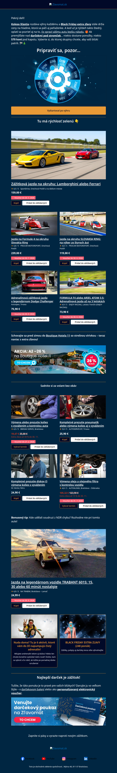 Ponožky pod stromček? Radšej 570 koní 🏁