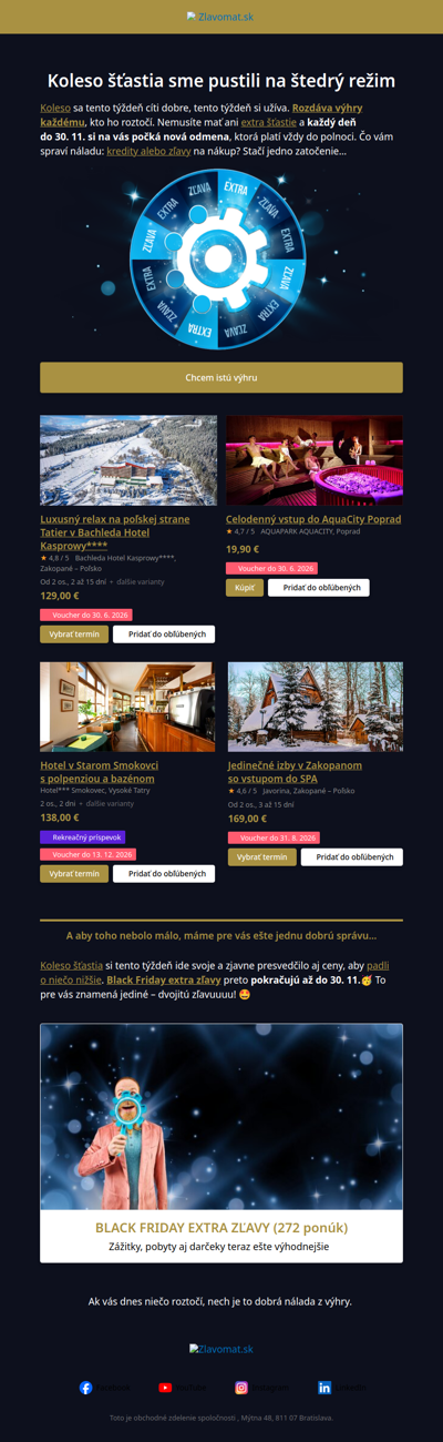 Koleso šťastia rozdáva výhru každému 🎡