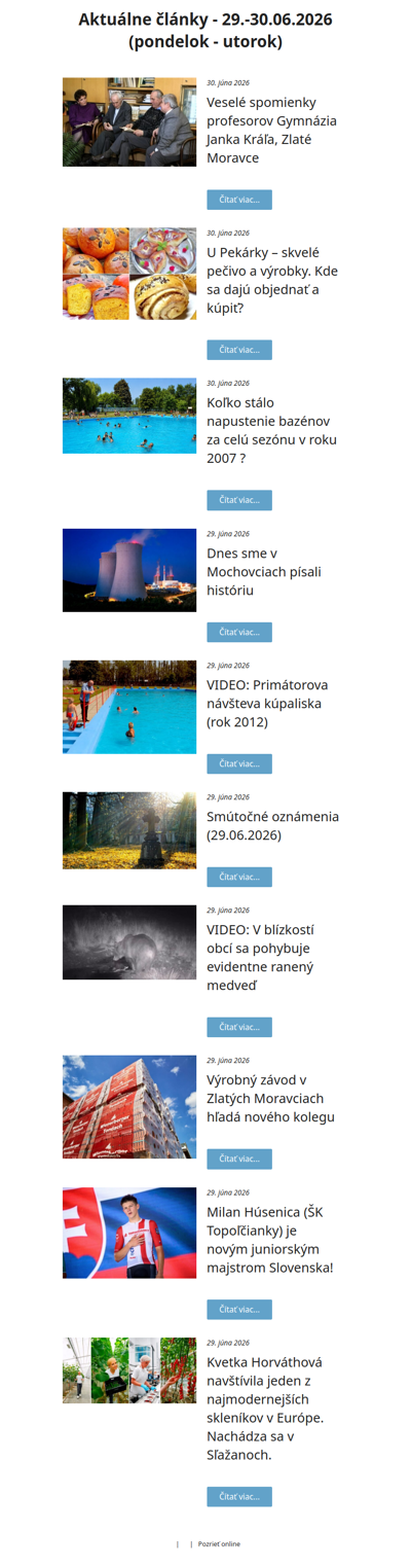 Gymnázium, Mochovce, Medveď, Kúpalisko, Práca, Sľažany, ŠK Topoľčianky