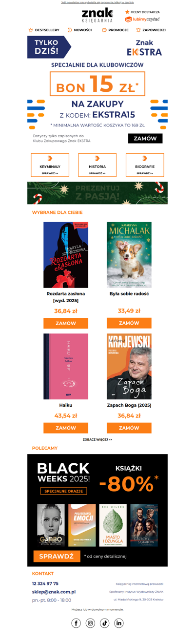 Kliknij i odbierz bon o wartości 15 zł na książki! 📚🎁