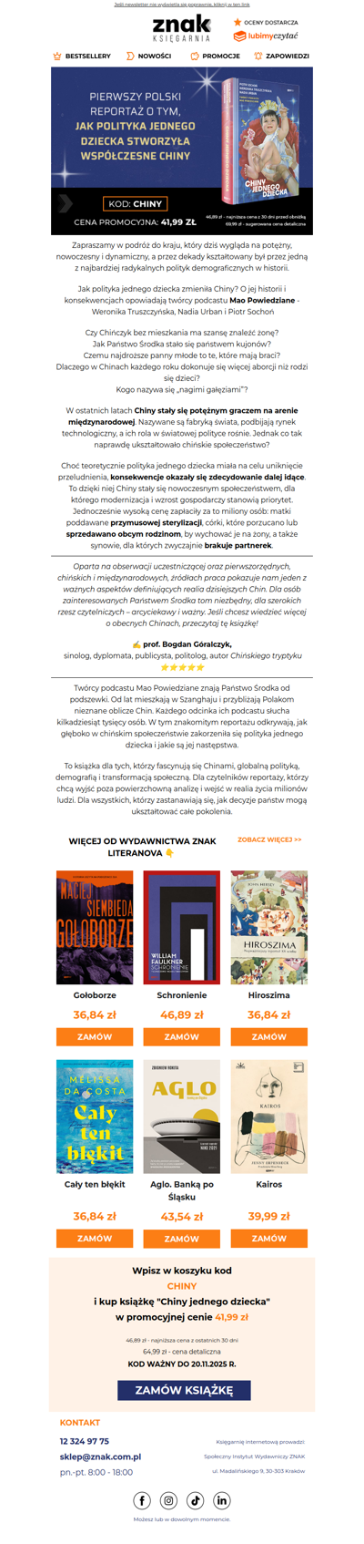 Pierwszy polski reportaż o tym, jak polityka jednego dziecka stworzyła współczesne Chiny 📚