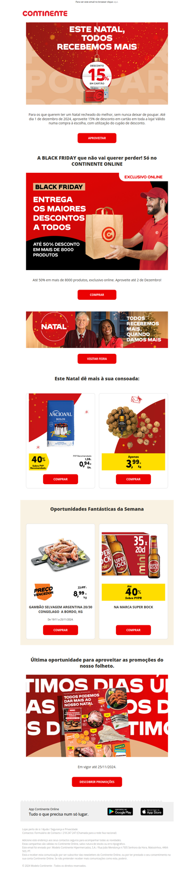 Aproveite 15% de desconto em cartão em toda a loja!