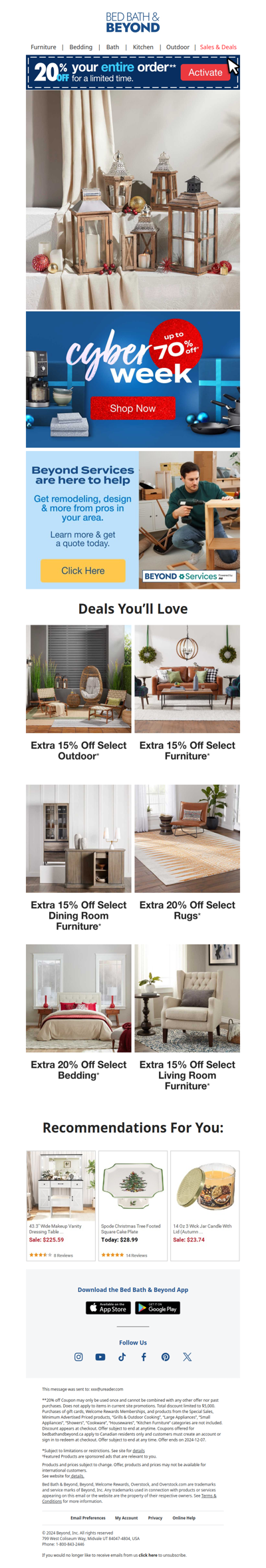 20% off Coupon | Hooray for Holiday Savings on Living Room Furniture! Shop the Cyber Week Sale!