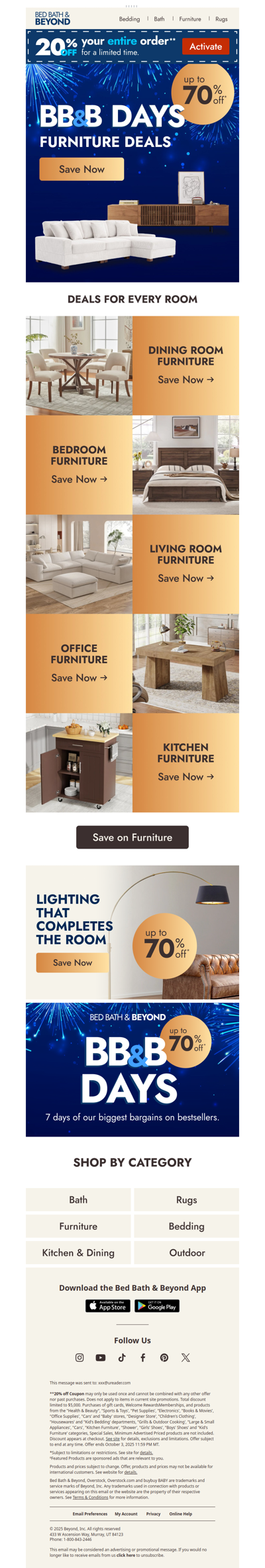 Furniture finds up to 70% off 🛋️