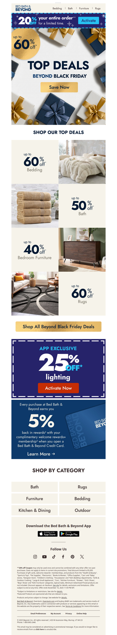 Up to 60% off our top Beyond Black Friday deals