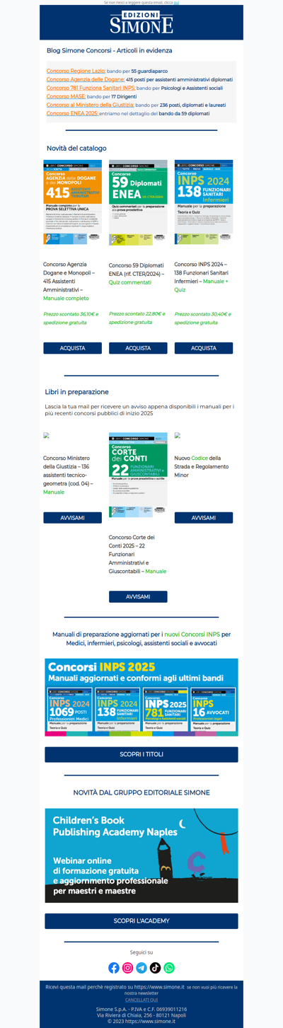 Concorsi del momento e novità - Edizioni Simone